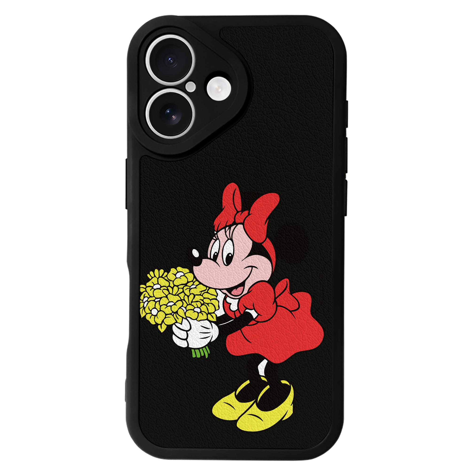 （画像用） ミッキーマウス Mickey Mouse 【iPhone 16シリーズ対応】シリコンスマホケース（レザー調） 材質：シリコン